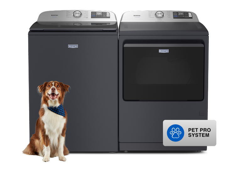 5.2 CU. FT. TOP LOAD WASHER<br>
& 7.4 CU. FT. DRYER