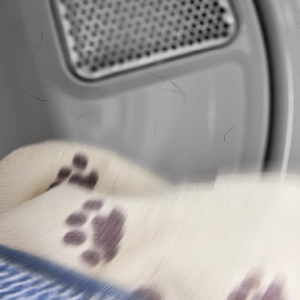 Clothes tumbling in a dryer