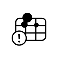 Soiled lint trap with exclamation point icon