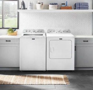 White top load washer and dryer set