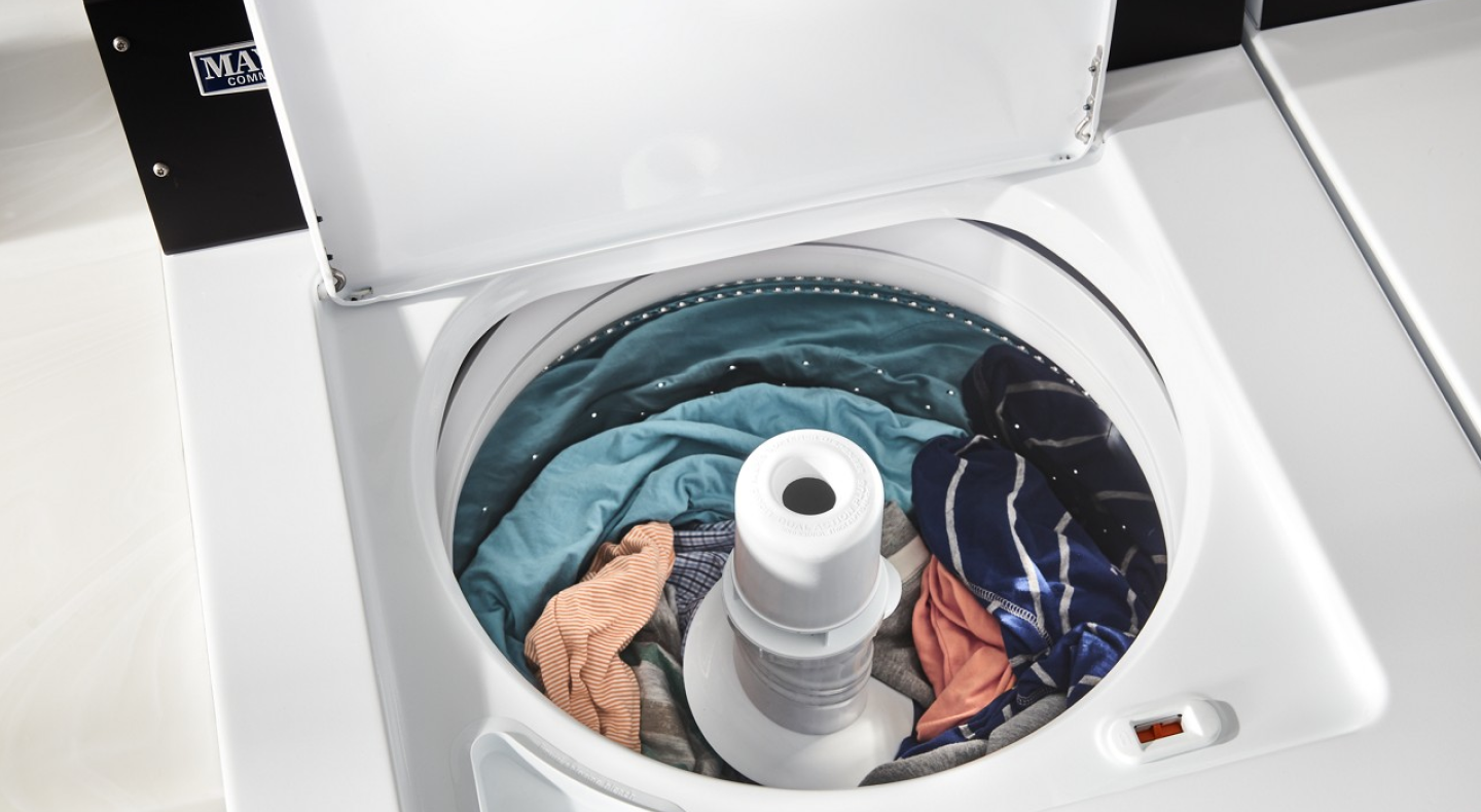 A close-up of a Maytag® top load washer A close-up of a Maytag® top load washer
