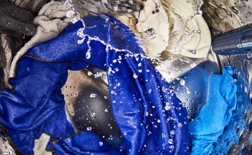 Close-up of clothes washing in the washer