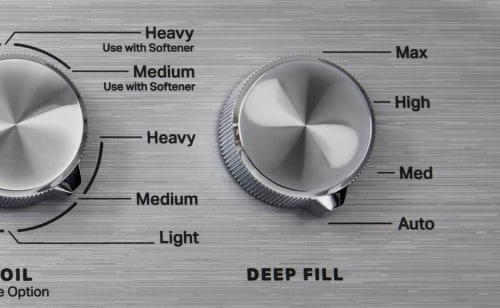 Close up image of a washing machine control panel